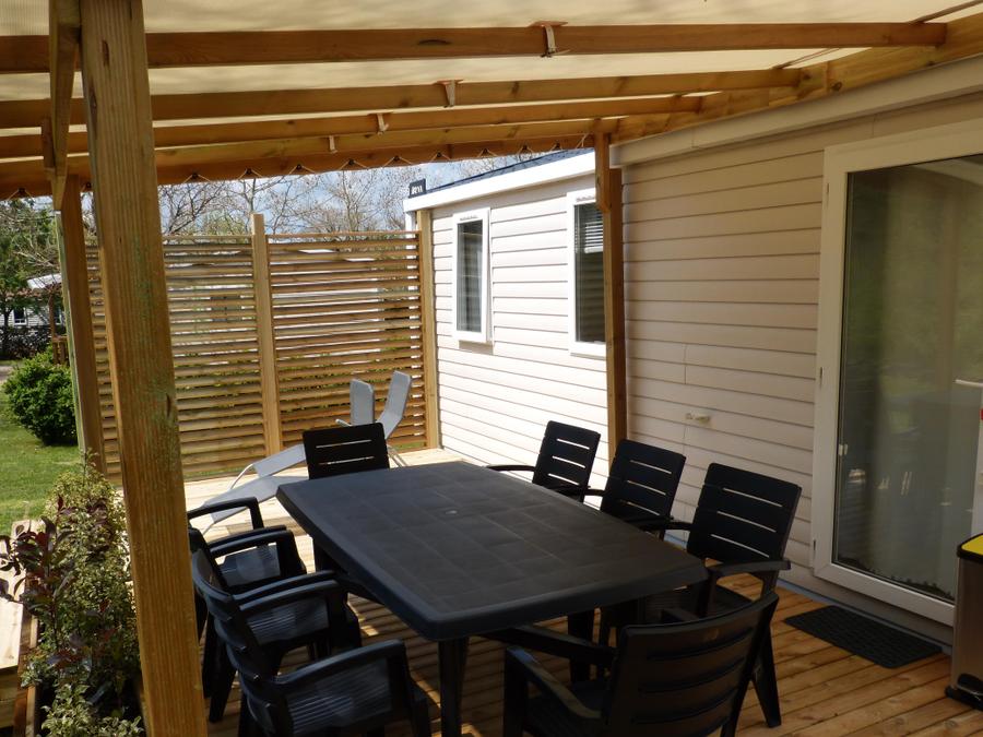 Mobilhome 8 personnes - Mobil home climatisé de 28.3m² - 3 chambres + terrasse semi couverte 22.5m² 2