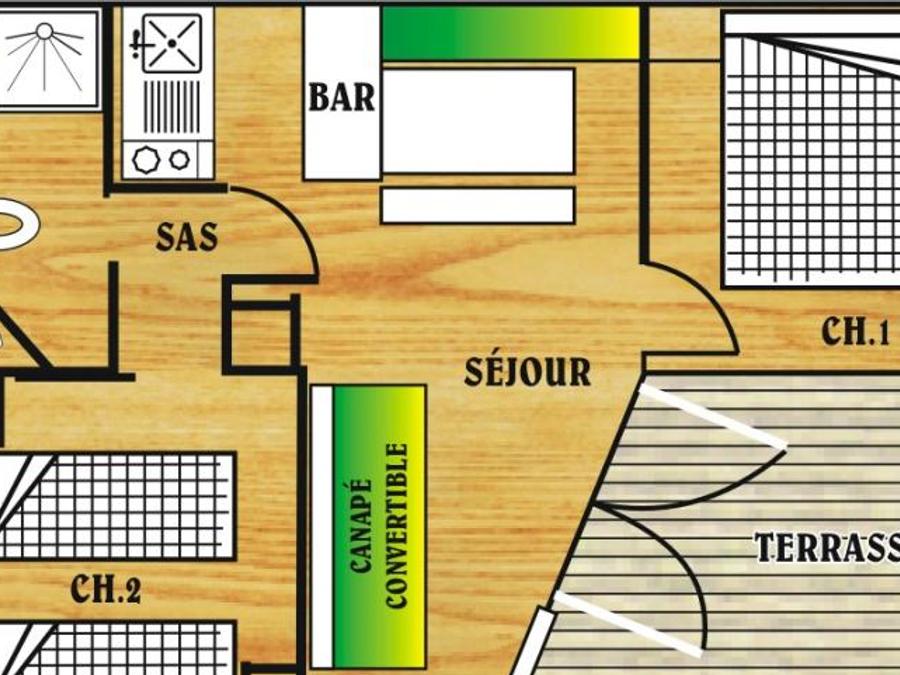 Chalet 2 personnes - Bois avec TV 10