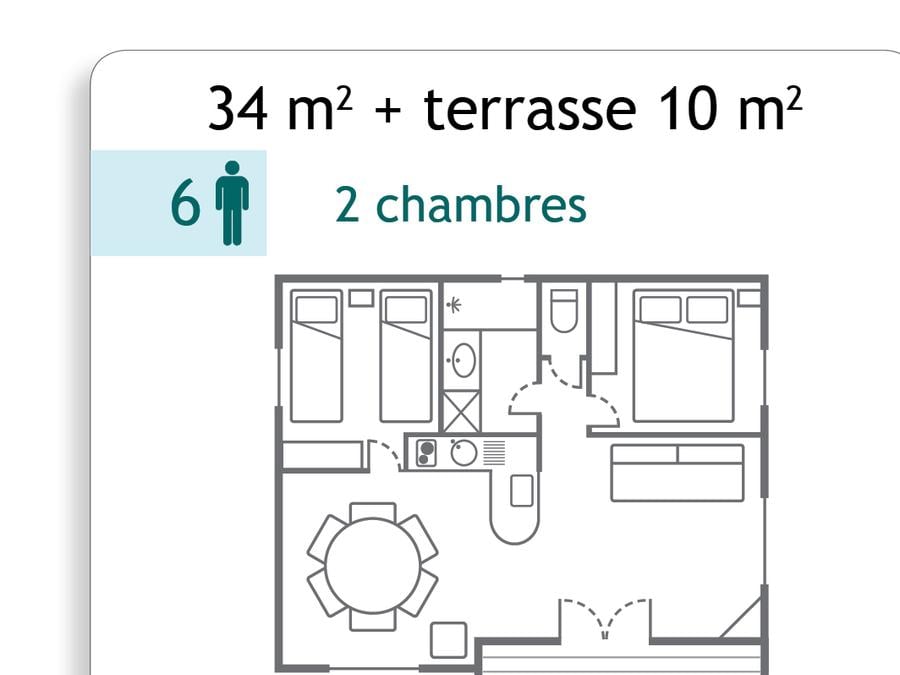 Chalet 6 personnes - Chalet 34m² 6 pers 9