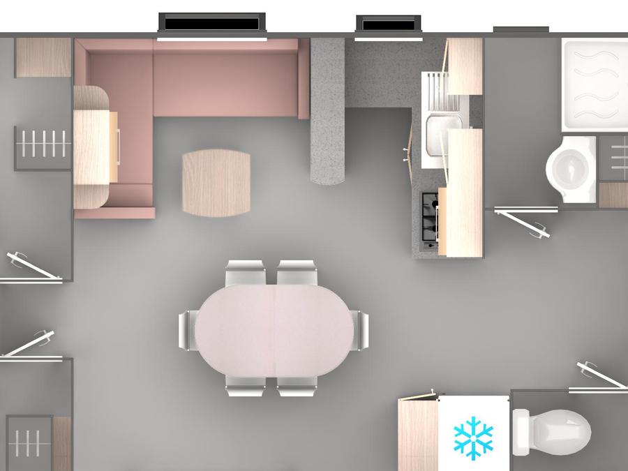 Mobilhome 8 personnes - Mobil Home Essentiel - 4 chambres 8 pers 6