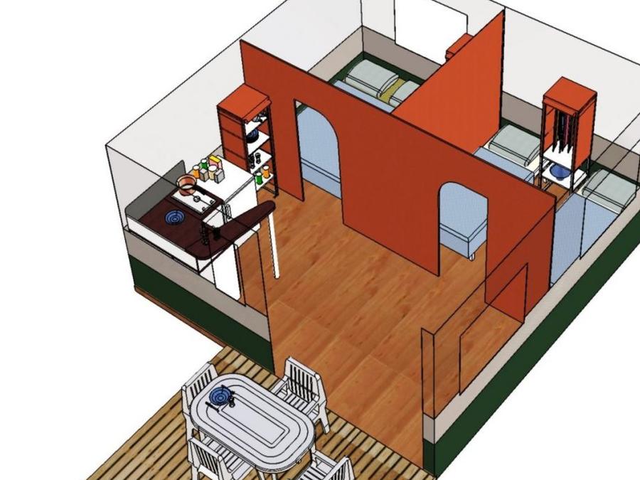 Bungalow toilé 4 personnes - CYRUS 4