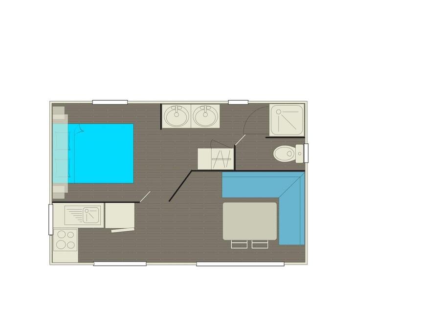 Mobilhome 3 personnes - Paillotte BAYA PREMIUM 6