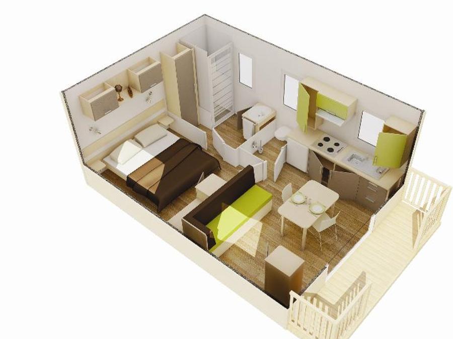 Mobilhome 3 personnes - Cottage DUO 5