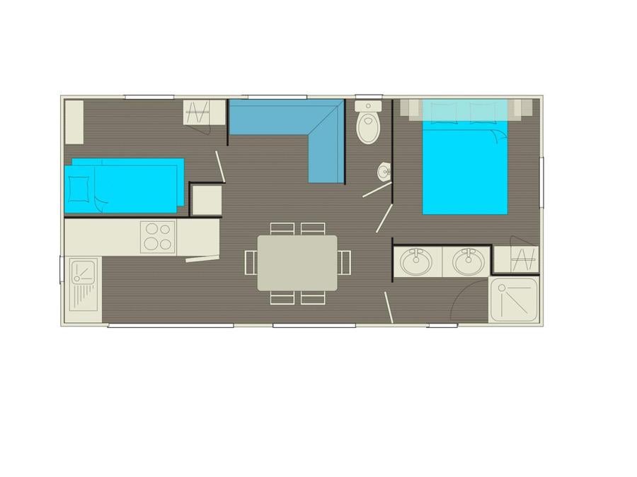 Mobilhome 5 personnes - Paillotte CATALINA PREMIUM 5