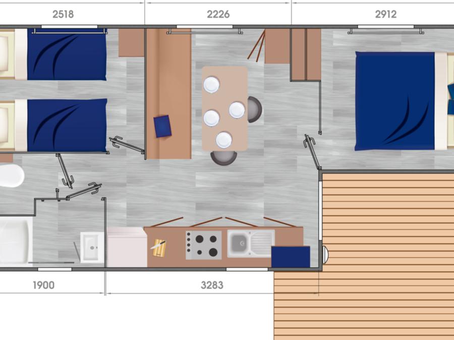 Mobilhome 5 personnes - Cottage Confort 6