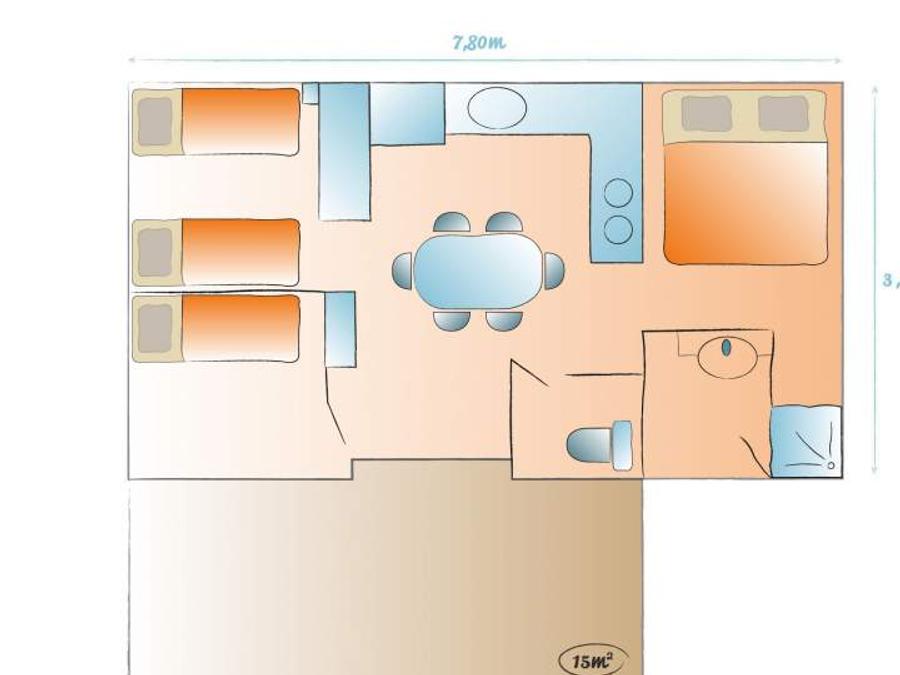Mobilhome 6 personnes - Cottage Family 5