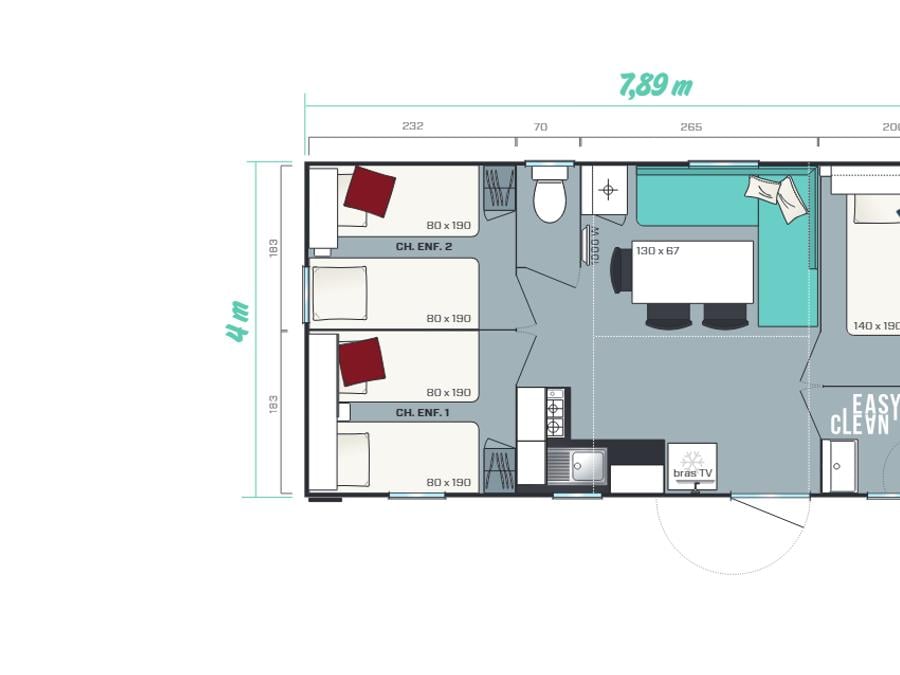 Mobilhome 6 personnes - Cottage Family 9