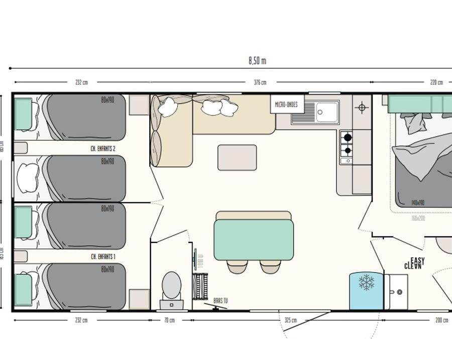 Mobilhome 6 personnes - Cottage Family 8