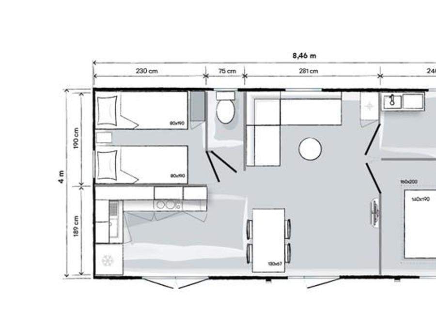 Mobilhome 4 personnes - Ophéa Prestige Family 7