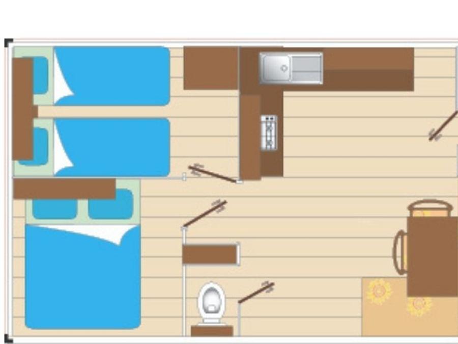 Mobilhome 4 personnes - Cocoon 2 chambres 21m² 2