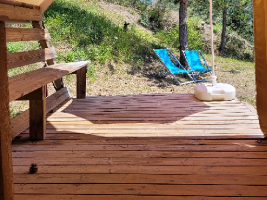 Tente 4 personnes - Tente Junior Standard 17m² (sans sanitaire) 2 chambres + terrasse 8
