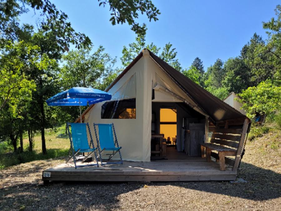 Tente 4 personnes - Tente junior Standard 21m² (sans sanitaire) 2 chambres + terrasse 9