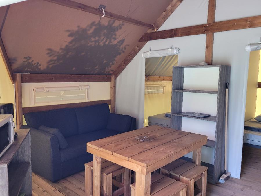 Tente 4 personnes - Tente junior Standard 21m² (sans sanitaire) 2 chambres + terrasse 11
