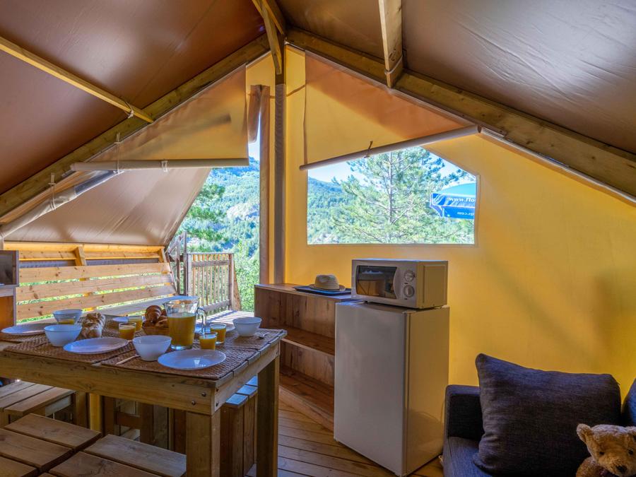 Tente 5 personnes - Tente Junior sur pilotis 21m² (sans sanitaire) 2 chambres + terrasse 4