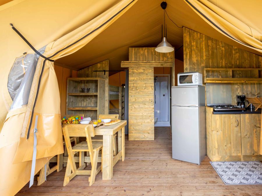 Tente 4 personnes - Tente Lodge Premium 27m² 2 chambres + terrasse 16m² 3