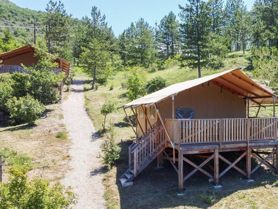 Tente 4 personnes - Tente Lodge Premium 27m² 2 chambres + terrasse 16m² 0