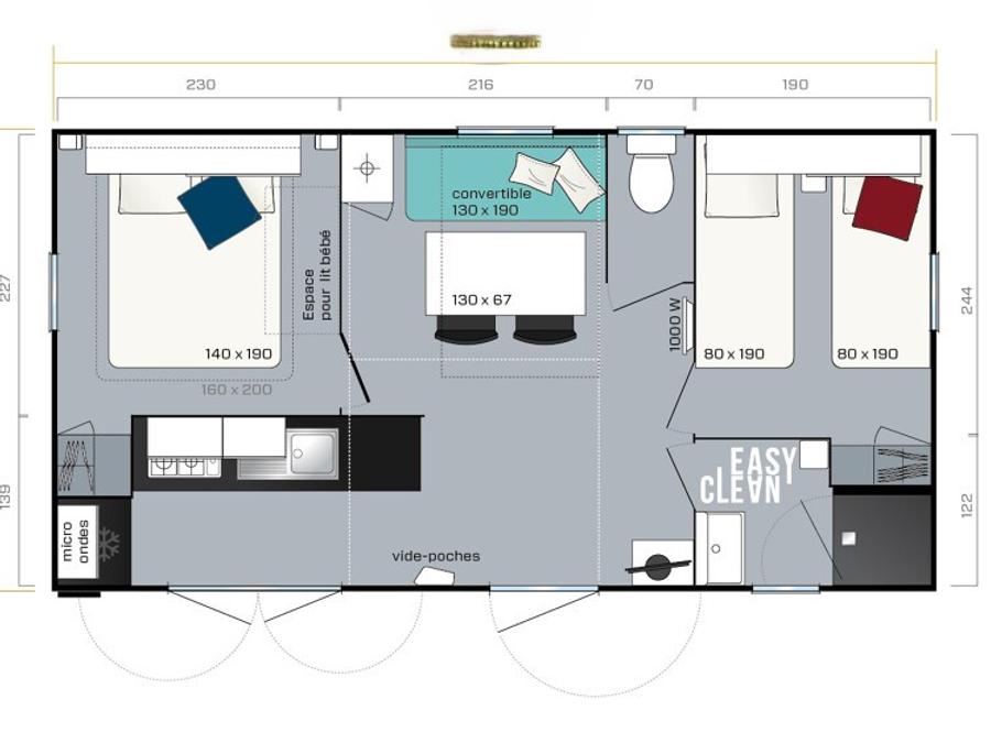 Mobilhome 4 personnes - Ciela Confort - 2 chambres 8