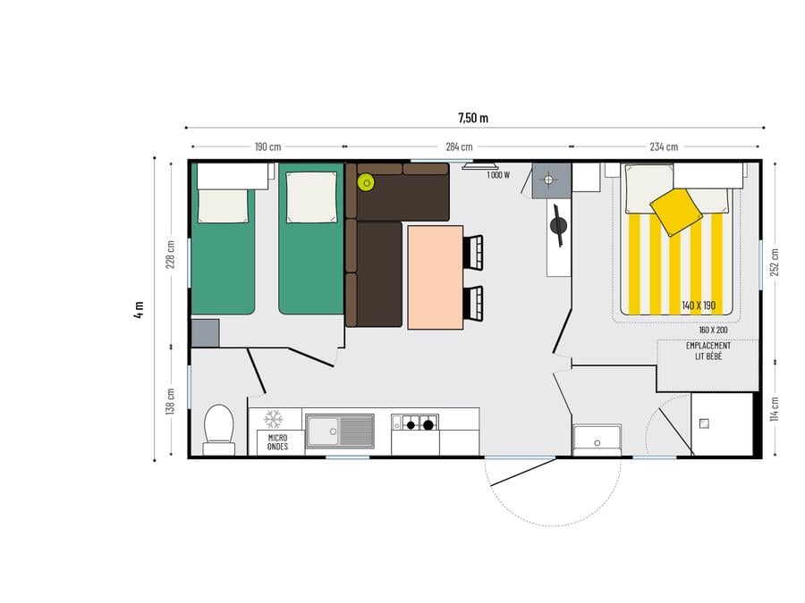 Mobilhome 4 personnes - Confort Plus - 2 chambres 5