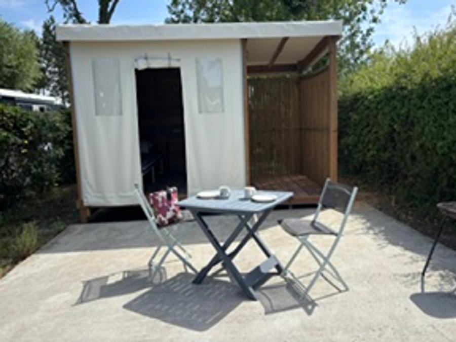 Tente en toile et en bois 2 personnes - Cabane vélo 1