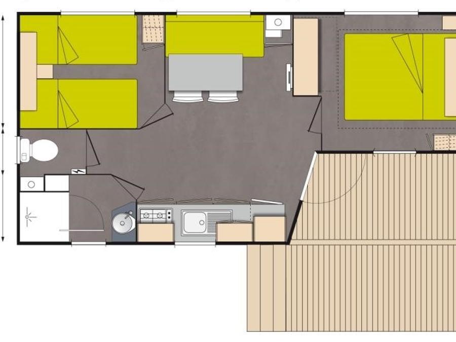 Mobilhome 4 personnes - Confort 30m² - 2 chambres 7