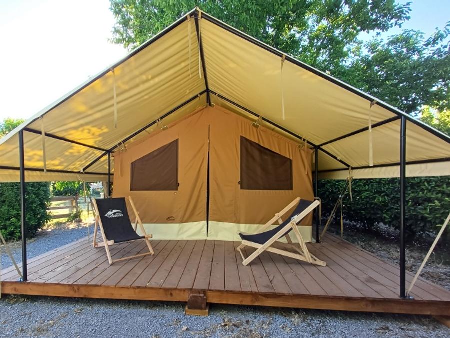 Tente en toile et en bois 5 personnes - Ecolodge 10