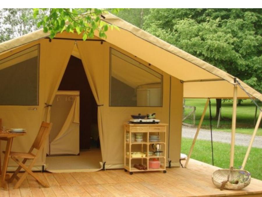 Tente en toile et en bois 5 personnes - Ecolodge 0