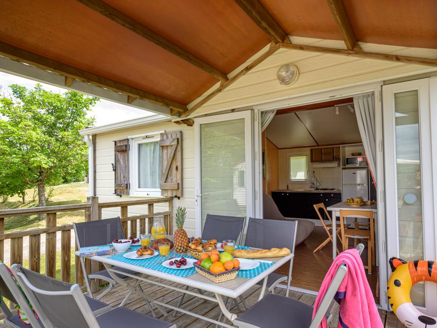 Chalet 6 personnes - Chalet Premium 29m² / 3 chambres - Terrasse couverte + Tv + LV + clim 6 pers 1