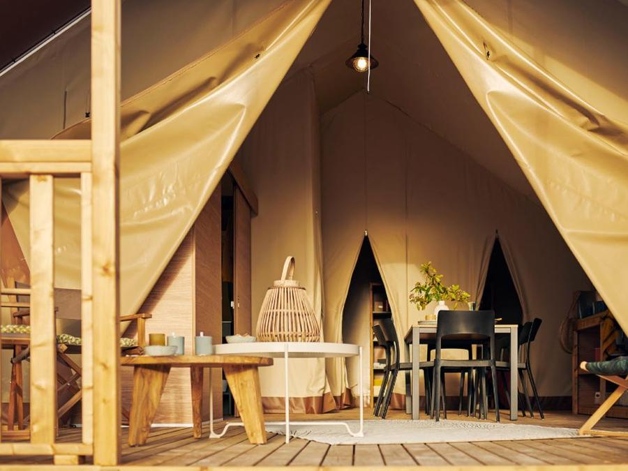 Tente en toile et en bois 4 personnes - Woodlodge Vue Loire Confort 26m² - 2 chambres + terrasse 4 pers 0