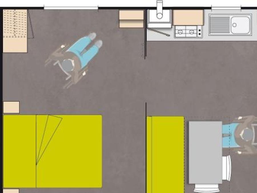 Mobilhome 4 personnes - Mobil-home 34m² / 2 chambres - Terrasse (adapté personne à mobilité réduite) Vue Loire 4 pers 8