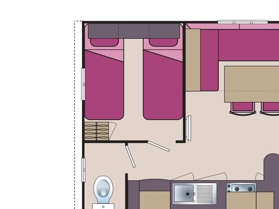 Mobilhome 4 personnes - Confort Compact - 2 chambres 4