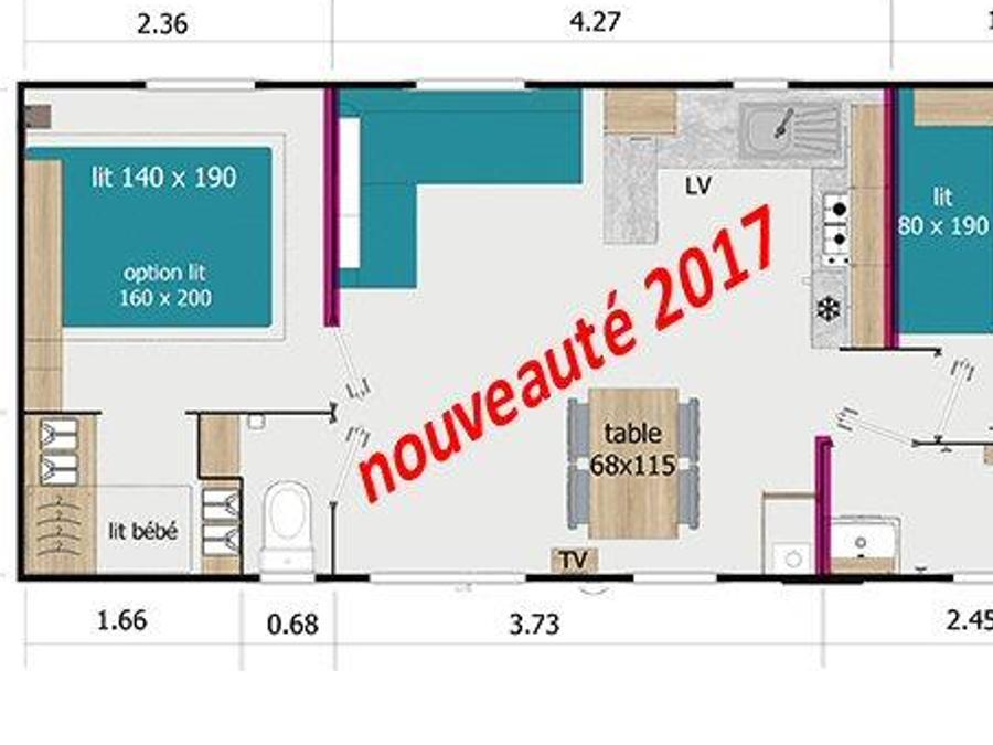 Mobilhome 4 personnes - Mobil-home Morgane Premium 33m² (2 chambres) + terrasse couverte 4 pers 8