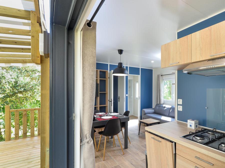 Mobilhome 4 personnes - Mobil-home Camelot Premium 32m² (2 chambres) + grande terrasse couverte/ Zone piétonne 4 pers 4