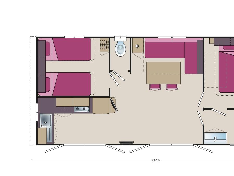 Mobilhome 5 personnes - Mobil-home CONFORT 5