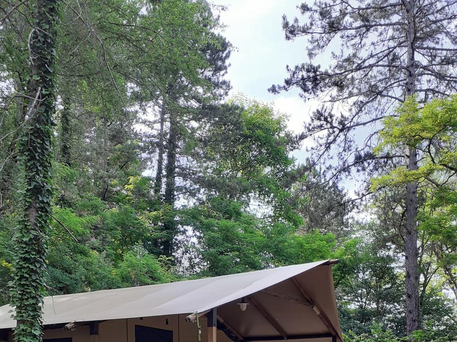 Tente en toile et en bois 5 personnes - Lodge Insolite Pinède 46m² - 2 chambres + Terrasse couverte + Plancha - 5/7 pers 1