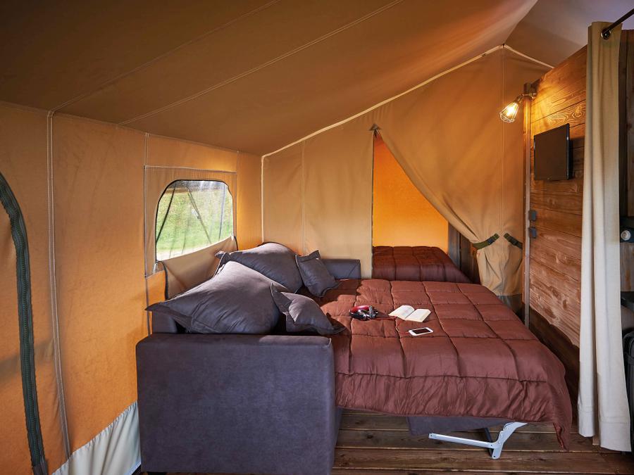 Tente en toile et en bois 5 personnes - Lodge Insolite Pinède 46m² - 2 chambres + Terrasse couverte + Plancha - 5/7 pers 4