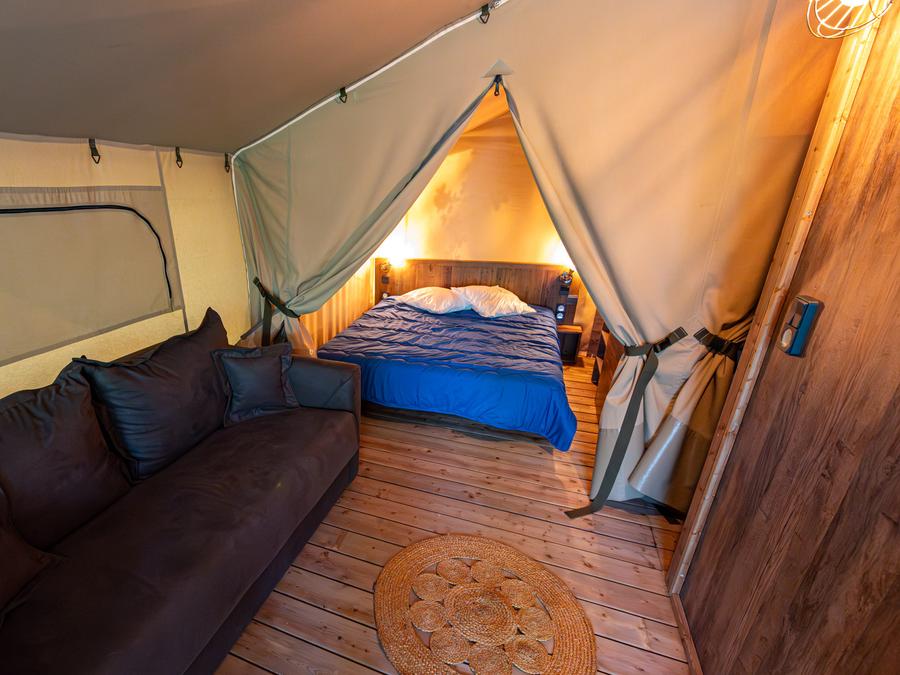 Tente en toile et en bois 5 personnes - Lodge Insolite Pinède 46m² - 2 chambres + Terrasse couverte + Plancha - 5/7 pers 15