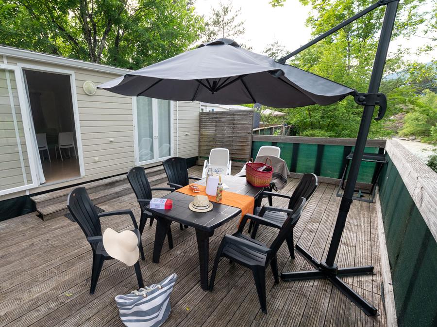 Mobilhome 4 personnes - Mobil-home Premium Riviera 28m² proximité rivière- 2 chambres + Terrasse couverte - 4 pers 6