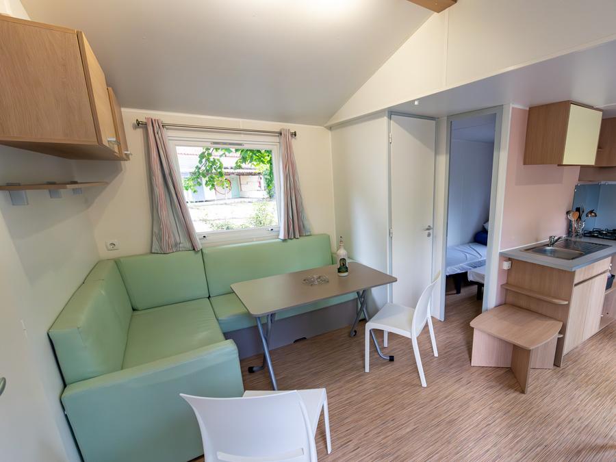 Mobilhome 4 personnes - Mobil-home Premium Riviera 28m² proximité rivière- 2 chambres + Terrasse couverte - 4 pers 5