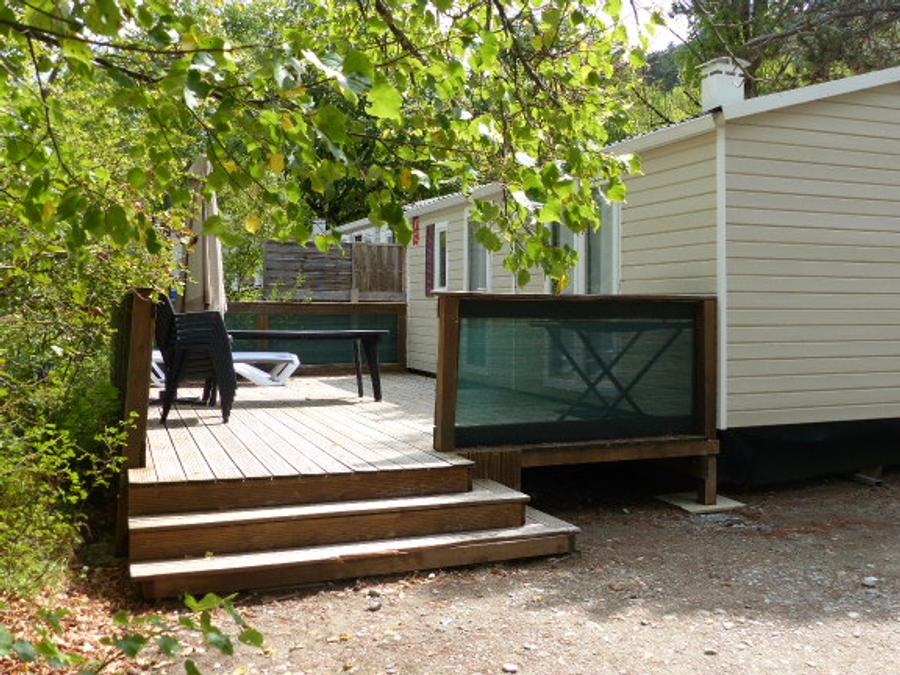 Mobilhome 4 personnes - Mobil-home Premium Riviera 28m² proximité rivière- 2 chambres + Terrasse couverte - 4 pers 1