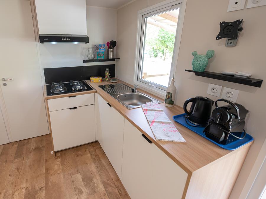 Mobilhome 6 personnes - Mobil-home Premium Trendy 33m² proximité rivière- 3 chambres + terrasse couverte - 6 pers 2