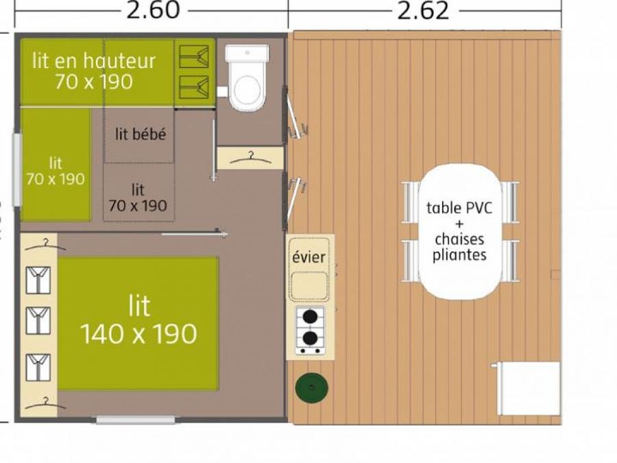Bungalow toilé 4 personnes - BEURDY 20 - sans sanitaires 21 m² 4