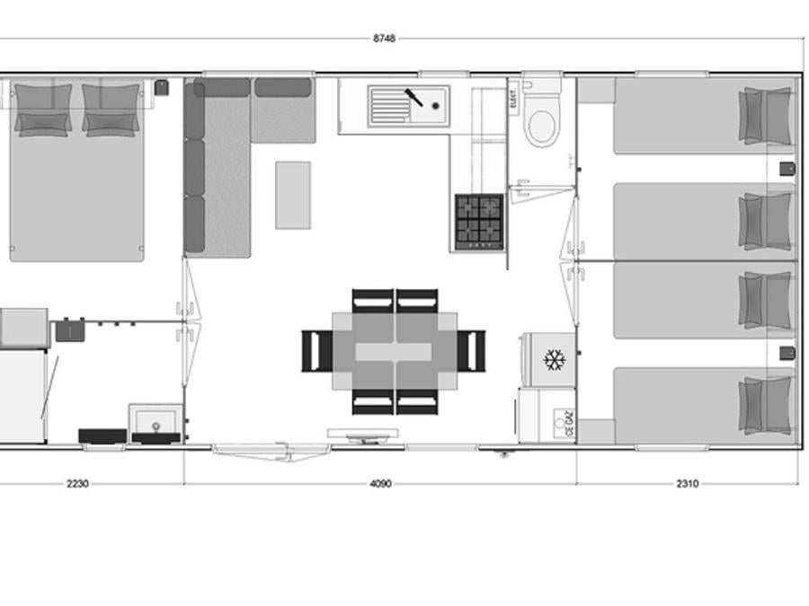Mobilhome 6 personnes - Confort Premium 3 chambres 4