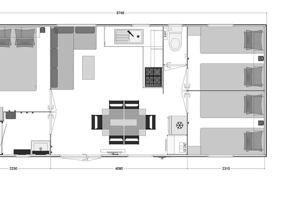 Mobilhome 6 personnes - Confort 3 Premium climatisé (année 2024) 3