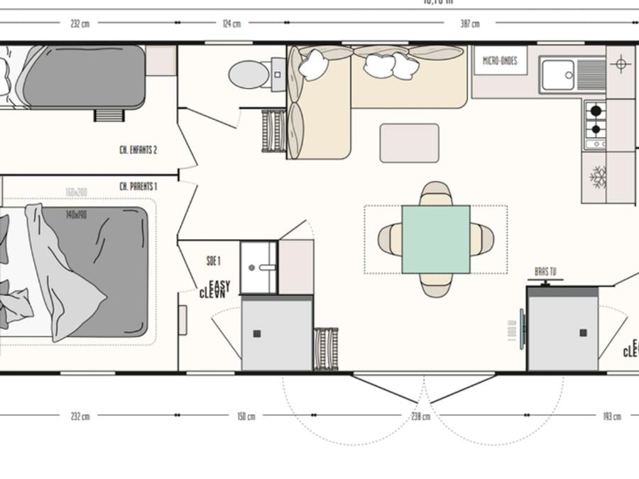 Mobilhome 8 personnes - Privilège 4 chambres 9