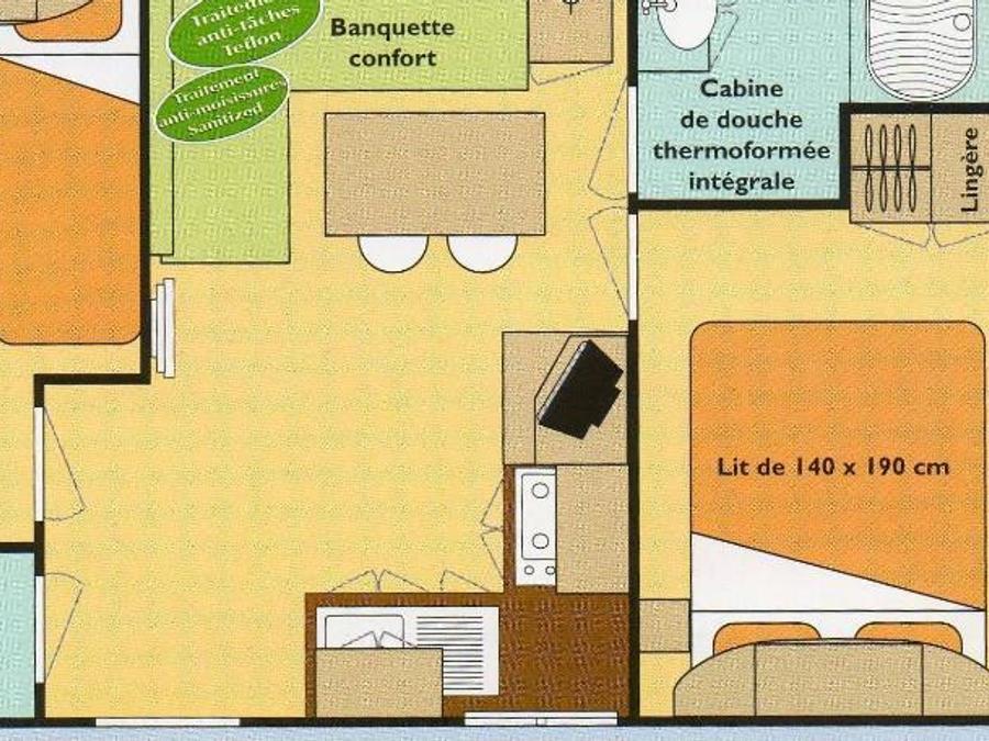 Mobilhome 4 personnes - 24m2 - lits superposés 5