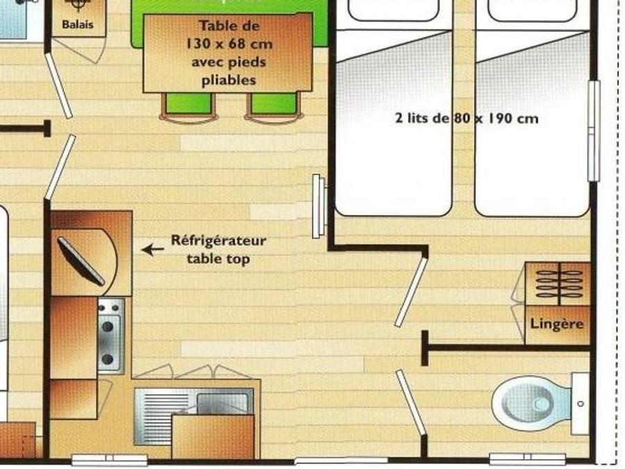 Mobilhome 4 personnes - 24m2 - lits jumeaux 4