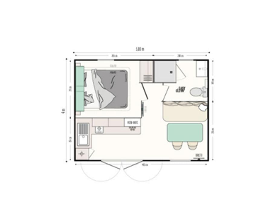 Mobilhome 4 personnes - DUO IRIS - 1 chambre - Récent - 20m² 2