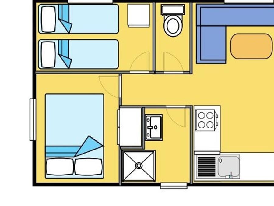 Mobilhome 5 personnes - LOUISIANE - 2 chambres avec terrasse couverte - 22m² 5