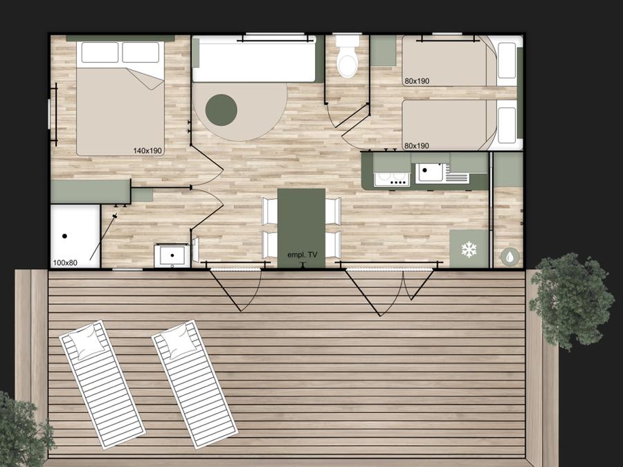 Mobilhome 4 personnes - 2 CHAMBRES 8