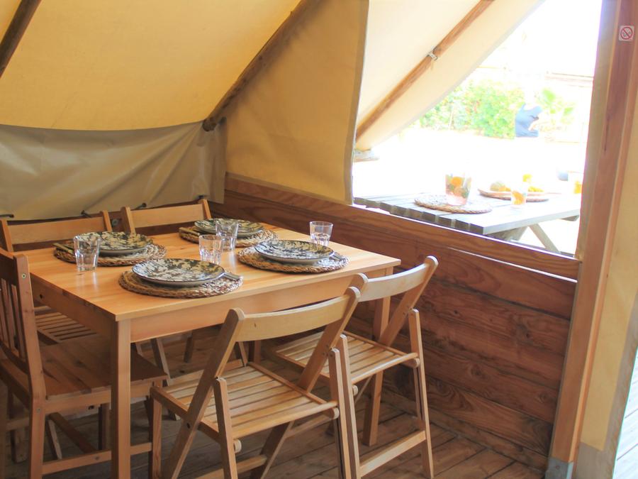 Tente en toile et en bois 5 personnes - ECOLODGE STANDARD sans sanitaires 20 m² 15